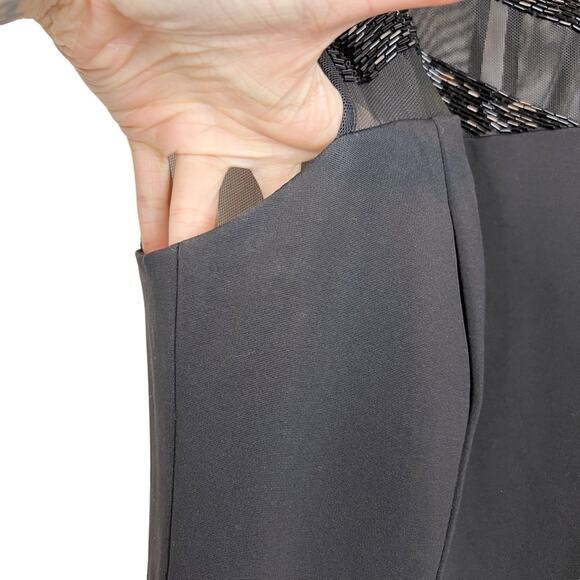 Lauren Ralph Lauren‎ Black Beaded Full Length Gown Size 2 - Picture 4 of 14